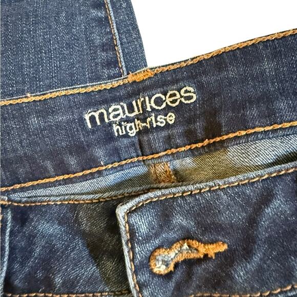 Maurices M Regular High Rise Stretch Jeans Medium Wash Slim Leg Seam Detail - Picture 5 of 6